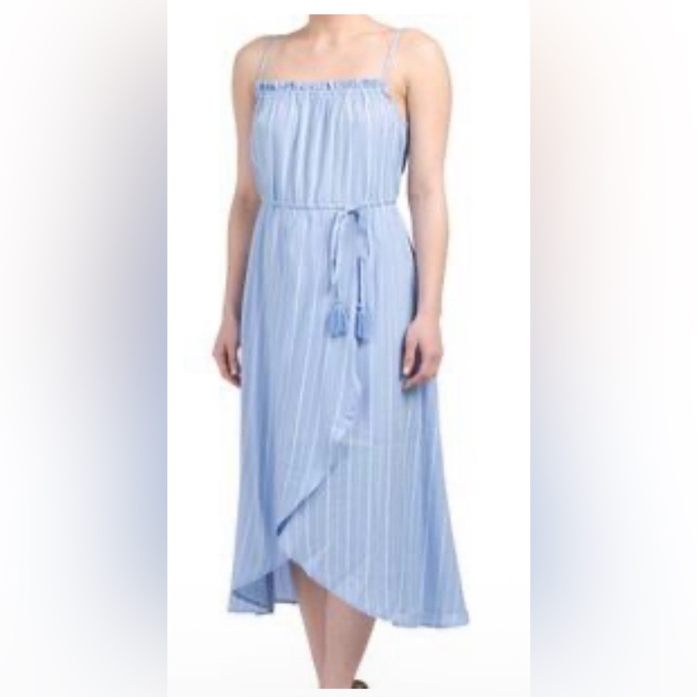 NWT Sea Breeze Midi Dress by Morrisday The Label stripe pattern cotton blend